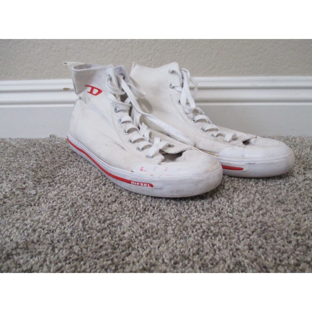 Diesel Mens Canvas High Top Sneakers Mens 12 White